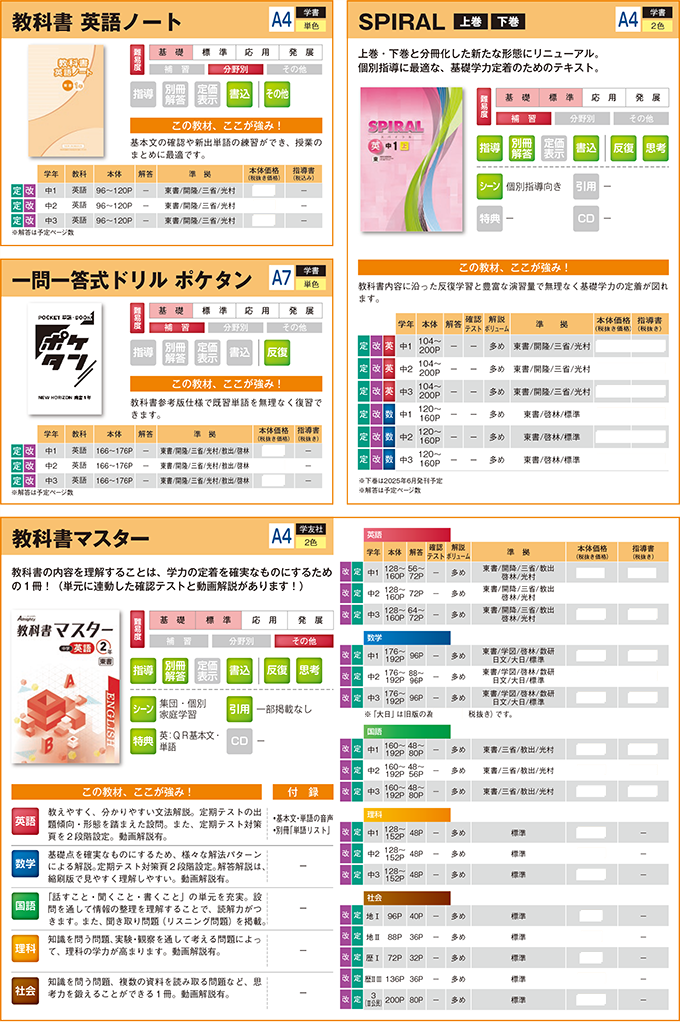 2025中学生用教材-教科書準拠