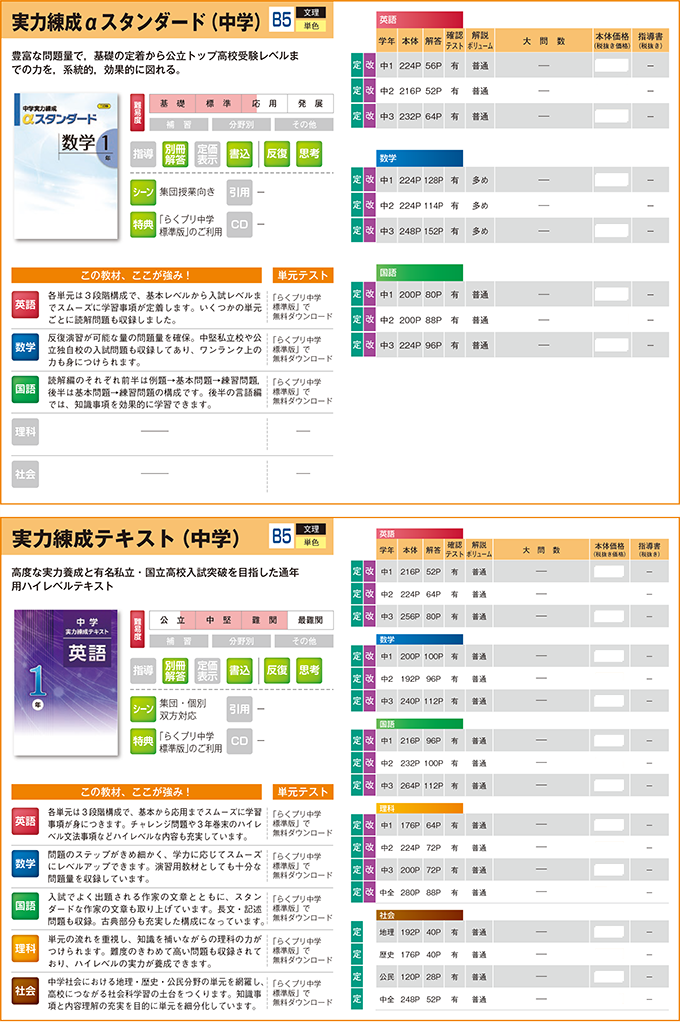 2025中学生用教材-通年用教材