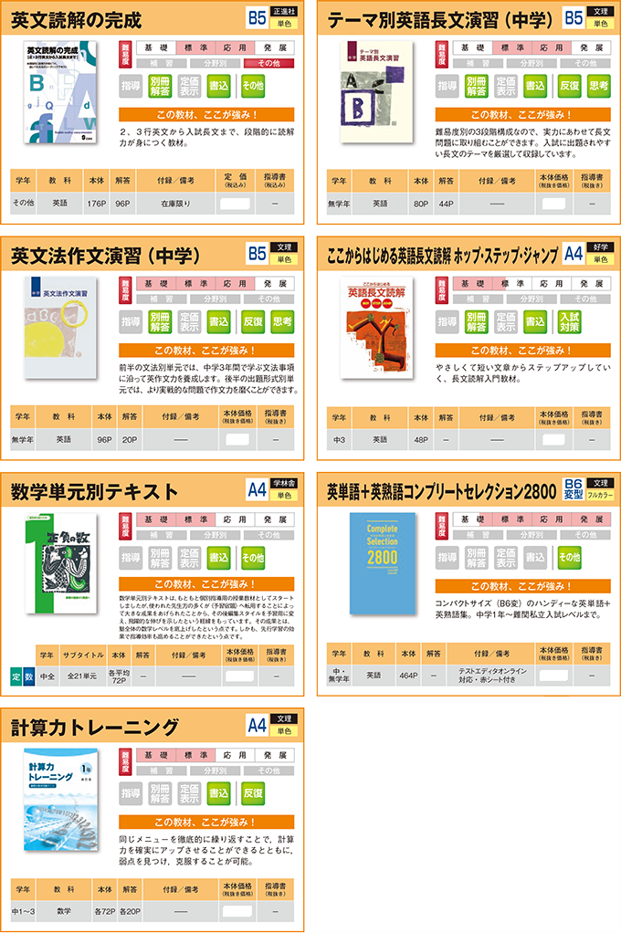 2025中学生用教材-分野別・その他