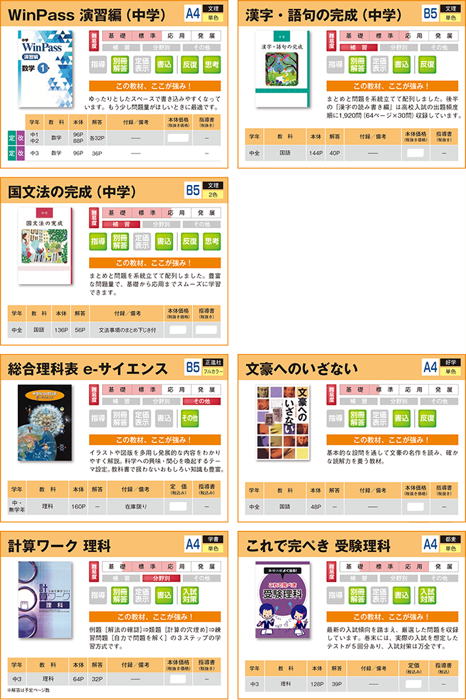 2025中学生用教材-分野別・その他