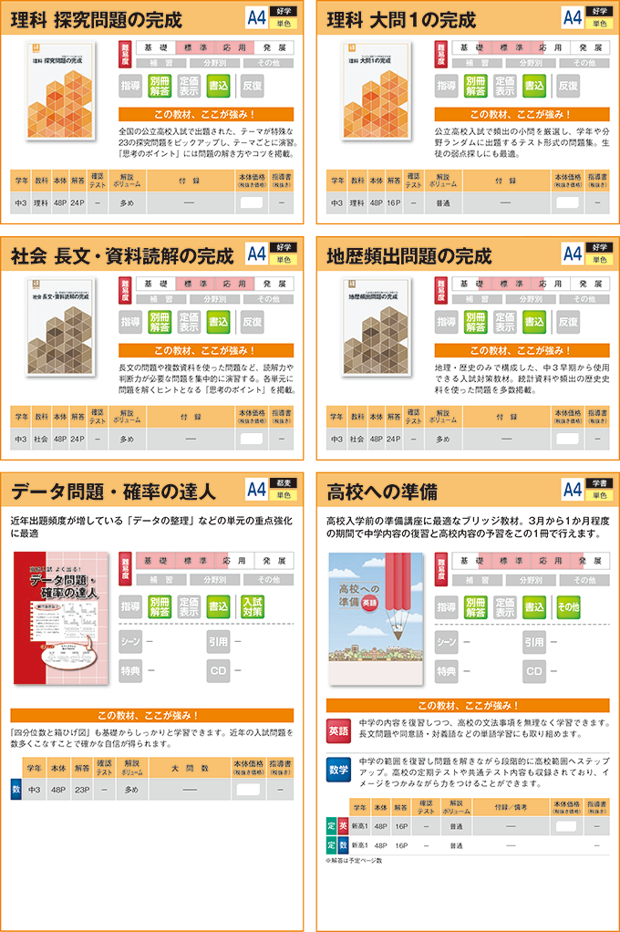 中学生用教材：高校入試対策・高校準備 ｜ 開成図書出版